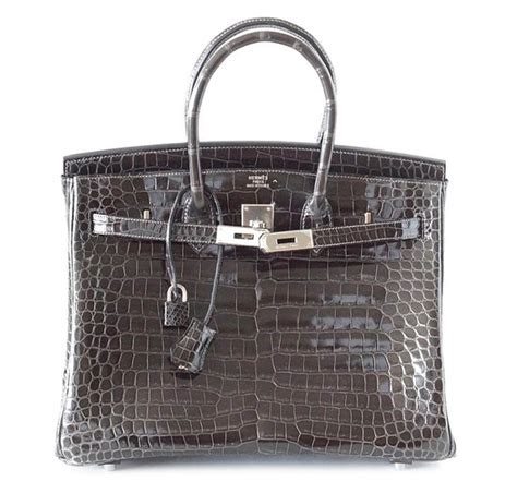 hermes graphite crocodile bag|vintage hermes crocodile bag.